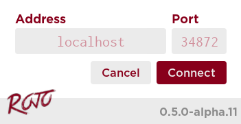 Rojo plugin connection dialog